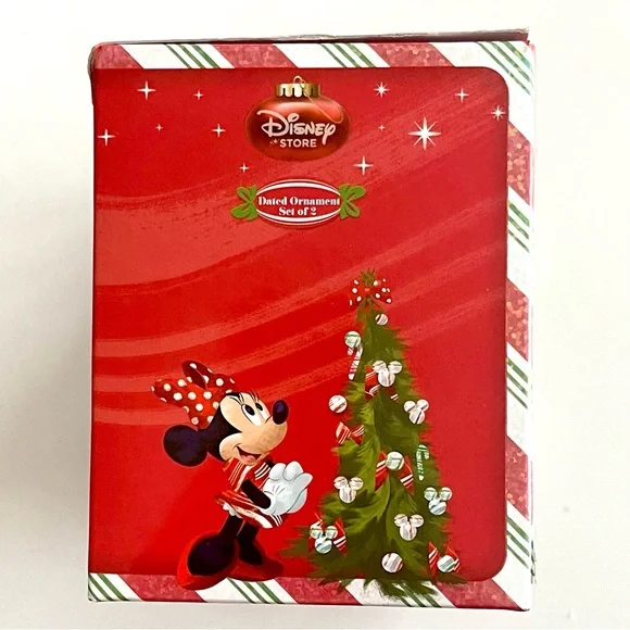 Vintage 2010 Disney Minnie, Mickey & Pluto Clear Holiday Ornament Duo! - Picture 3 of 3